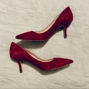 Vince Camuto burgundy suede heels